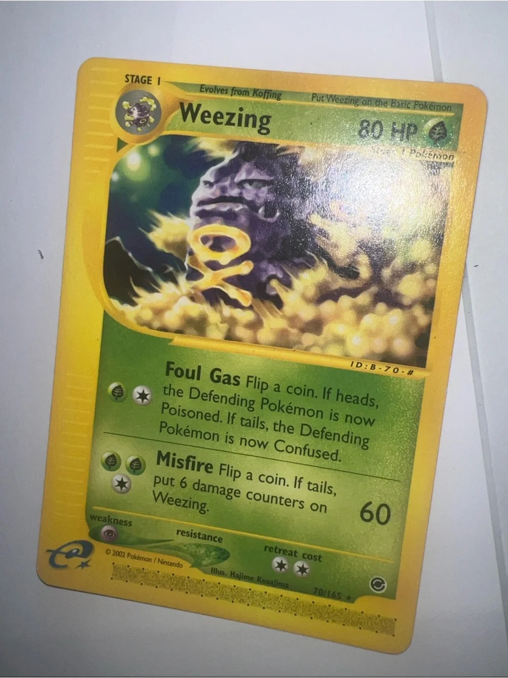 Pokemon Weezing Card - Yellow, Green